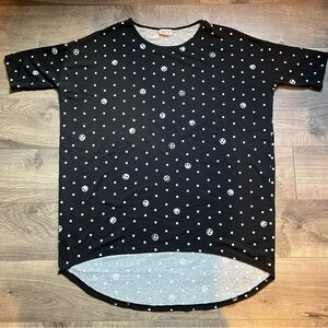 LuLaRoe Irma Jack Skellington Nightmare Before Christmas Polka Dot Top